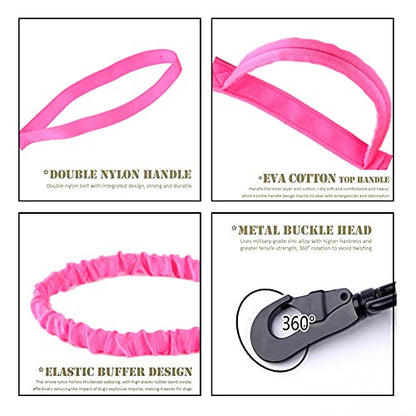 Tactical Dog Collar and Leash Set Adjustable Military Nylon Dog Collar with Control Handle and Heavy Duty Metal Buckle for Large Dogs（Pink S - color: Pink SET(collar+leash), size: Small (Pack of 1)