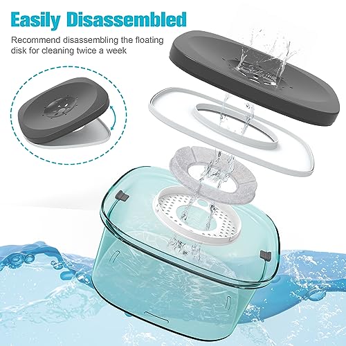 UPSKY 4L Dog Water Bowl 135oz No Spill Dog Bowl Extra Large Capacity Slow Drinking Water Feeder, Splash Proof Pet Water Dispenser Vehicle Carried Travel Water Floating Bowl for Dogs, Cats - color: L-Green, size: 4 L
