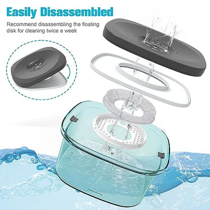 UPSKY 4L Dog Water Bowl 135oz No Spill Dog Bowl Extra Large Capacity Slow Drinking Water Feeder, Splash Proof Pet Water Dispenser Vehicle Carried Travel Water Floating Bowl for Dogs, Cats - color: L-Green, size: 4 L