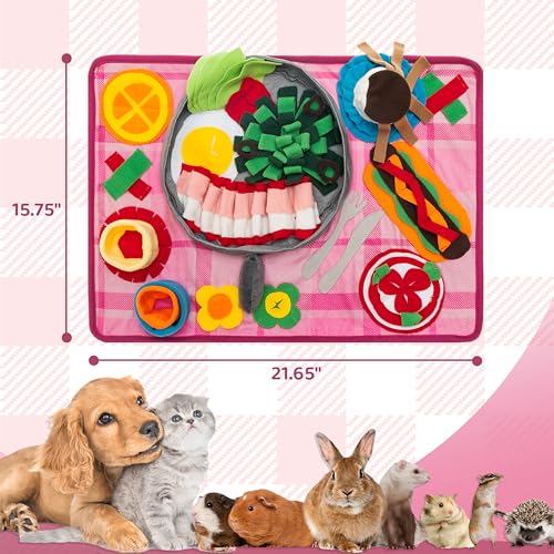 Snuffle Mat for Dogs, Interactive Slow Feeding Mat Toy for Small & Medium Dog, Puppy, Cat, Rabbit, Washable Encourages Foraging Exploration Pet Sniffing Mat Indoor