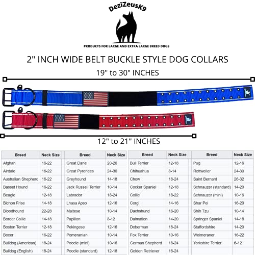Tactical Dog Collar 2 Inch Wide Heavy Duty with Metal 2-Pin Belt Buckle for Medium, Large & XL Dogs, Thick Military-Style K9 Collar, Reflective, with Name Plate Area, USA Flag Patch, Strong & Durable - color: PINK, size: 12-20 inches