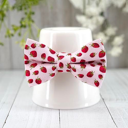 Ultra Joys Breakaway Cat Collar with Bells - Kitten Collar with Bowtie Strawberry Small - color: Strawberry-Bowtie Collar, size: Small