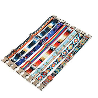 Soft Durable Dog Collar with Metal Buckle, Quick Release Puppy Collars Adjustable for Small Medium Large Pet Dogs and Kitten Cat Galaxy L - color: Galaxy, size: Large