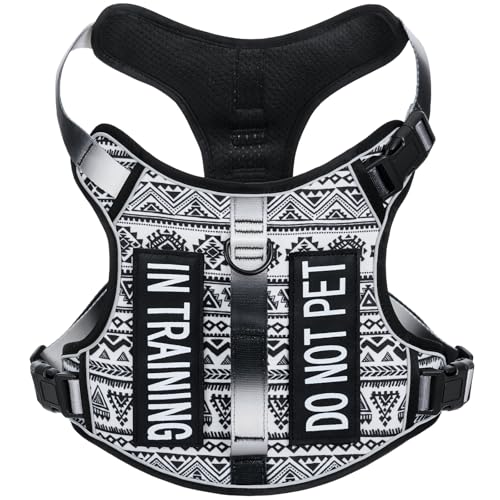 Light Dog Harness for Small Sized Dog Breeds, No-Pull Pet Harness with 2 Leash Clips, Adjustable Soft Padded Dog Vest, Reflective Pet Oxford Vest, Puggle, Terriers, Beagle, Black Ethnic S - color: Black Ethnic, size: Small