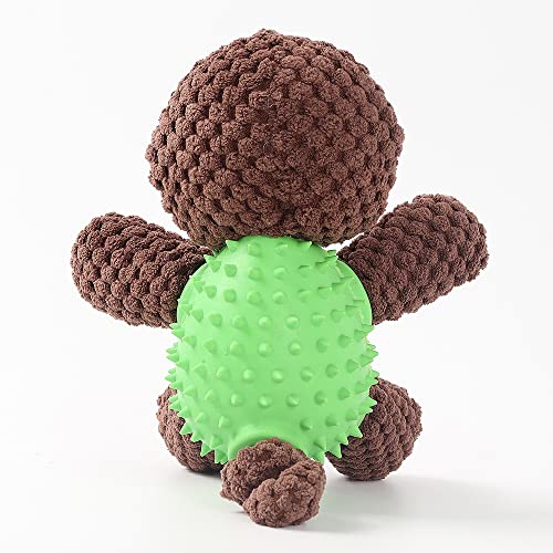 Squeaky Dog Toys, Interactive Durable Plush Pet Toys,Food Dispensing Toy,Funny Rubber Chew Puzzle Toy for Puppy Middle Large Dogs