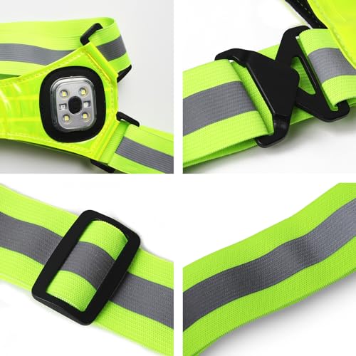 LED Reflective Running Vest,High Visibility Reflective Running Gear,Rechargeable Light Up Running Vest for Walking Running Cycling,Adjustable for Men Women Kids