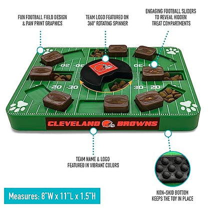 Pets First NFL Cleveland Browns Puzzle Treat Dog Toy - Interactive Toy for Dogs - color: CLEVELAND BROWNS, size: Standard