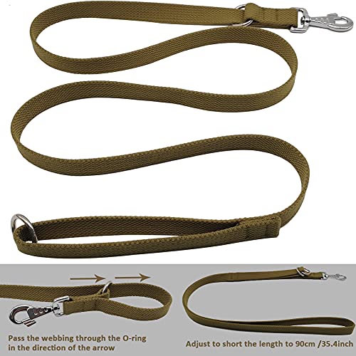 6 FT Heavy Duty Tactical Dog Leash, Military Style Thick Nylon Strong K9 Dog Leash for Outdoor Walking Hunting Hiking, Coyote Brown - color: coyote brown