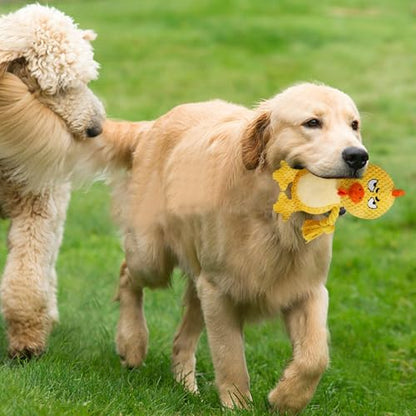 Cute Animals Interactive Squeaky Dog Toy with a Vocal Bladder, Crinkle Paper Stuffed Soft Cotton Chew Toy, Teething Rope Tug of War Pull Toy to Keep Them Busy for Puppy, Small Dogs - Yellow Chick - color: Yellow Chick