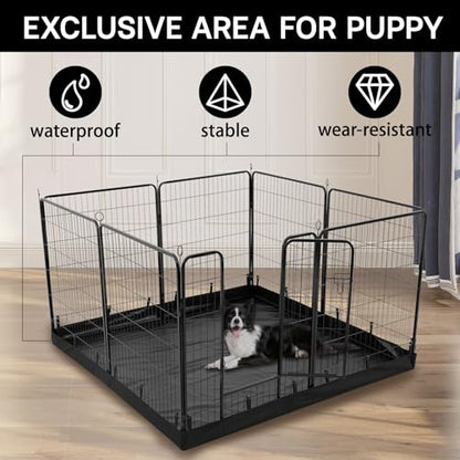 PJYuCien Dog Playpen Plus Storage Bag, 31.3" H 8 Panels Puppy Pen with Square Bottom, Heavy Duty Dog Fence for Puppies/Small Dogs - style: 8-Panels 31.3"W