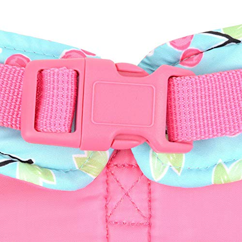 Zunea No Pull Small Dog Girl Harness Dress Escape Proof Cat Kitten Vest Harness Leash Set Step-in Soft Cotton Padded Cherry Printed Jacket Chihuahua Puppy Clothes with Bow for Walking Blue M - color: blue cherry, size: M (Chest:16.9-17.7", Neck:10.6-11.4"