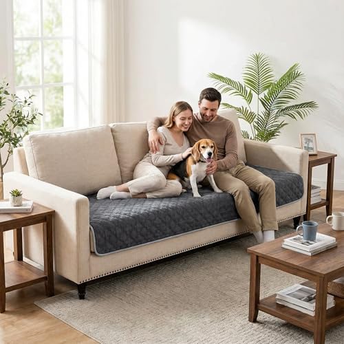 FunFurry Waterproof Dog Blanket, Couch Cover for Dogs Washable, Reversible Dog Bed Cover.(Dark＆Light Grey, 30 X 53 Inch - 1 Pack) - color: Dark＆light Grey, size: 30 X 53 Inch - 1 Pack