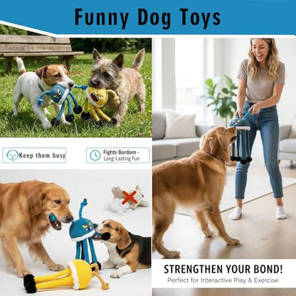 Interactive Dog Toys - 2PC Squeaky & No Stuffing Dog Chew Toy, Dog Enrichment Toys - Treat Dispensing & Tug of War Dog Toy, Funny Jellyfish Dog toy to Keep Them Busy for Small Medium Large Dogs