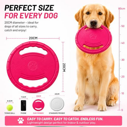 Dog Flying Disc, Durable Soft EVA Flying Ring for Aggressive Chewers, Interactive Fetch & Training Toy, Floats in Water, Safe on Teeth & Gums, Beach Pool Play (Red) - color: Red