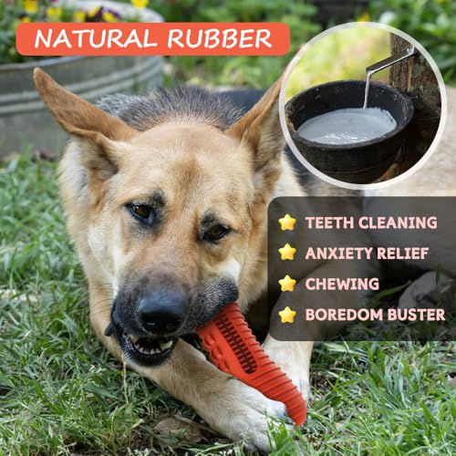 Cutiful Dog Toys for Aggressive Chewers Large Medium Breed, Indestructible Dog Chew Toys, Squeaky Interactive Tough Extremely Durable, Dogs Toothbrush Toys to Keep Them Busy - color: orange