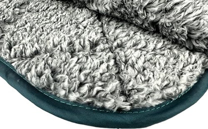 DOWN UNDER OUTDOORS Large Waterproof Windproof Extra Thick 350 GSM Quilted Fleece, or Sherpa Stadium Blanket - color: Teal/Heather Grey
