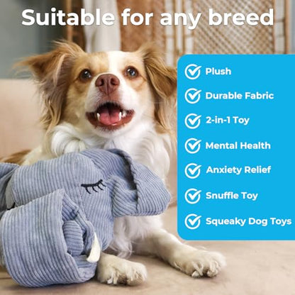Dog Toys Plush with Squeaky & Treat Hiding Features - Mental Stimulation Enrichment Toy for Large Breed Dogs - Machine Washable Slow Feeder to Keep Dogs Busy，Trunk or Treat - color: Trunk or Treat-1