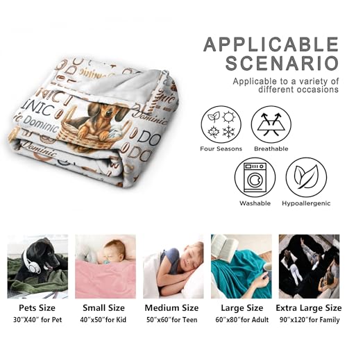 Aniruddha Custom Dachshund Personalized Baby Blanket,Custom Baby Blankets with Name for Kids,Toddler Kids Nursery,90x120 Family Size - color: Custom Baby Dachshund1, size: 90"x120"-Family Size