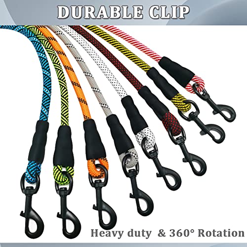 Rope Dog Leash 3/6/8/10/12/15/20/30 FT, Heavy Duty Nylon Pet Leash, Soft Padded Handle Thick Lead Leashes for Large Medium Dogs (1/2" * 6', Blue Black) - color: blue black, size: 1/2" * 6'