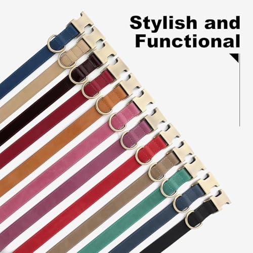 Plutus Pet Genuine Leather Dog Collar – Adjustable Pet Collar with Quick Release Metal Buckle, Soft Real Leather for Small Medium Large Dogs, Heavy Duty & Skin-Friendly (Burgundy, XS) - color: Burgundy, size: XS