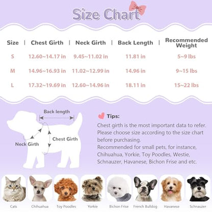 Bowknot Dog Sweater Dress for Small Dogs Girl, Stretchy Pet Sweaters Pullover Coats, Fall Winter Warm Dog Turtleneck Sweater (Purple, L) - color: Purple, size: Large (15-22lbs)
