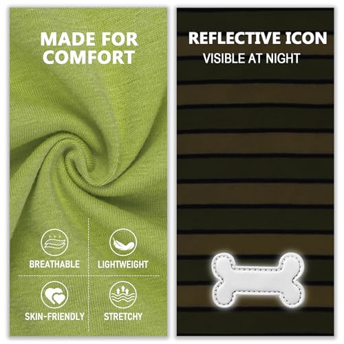 KYEESE 2Pack Dog Shirt, Soft Striped Dogs T Shirts, Lightweight Doggie Tank Top Cat Clothes, Sleeveless Dog Shirt for Small Dogs, Stretchy Pet Vest, Green, Small - color: 05# 2Pack (Green+Striped), size: Small (4-7lbs)