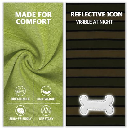 KYEESE 2Pack Dog Shirt, Soft Striped Dogs T Shirts, Lightweight Doggie Tank Top Cat Clothes, Sleeveless Dog Shirt for Small Dogs, Stretchy Pet Vest, Green, Medium - color: 05# 2Pack (Green+Striped), size: Medium (7-13lbs)