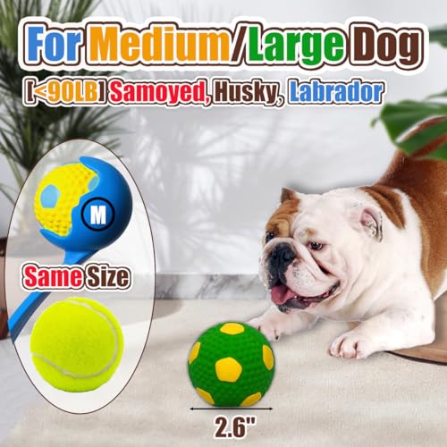 HOLYSTEED Squeaky Dog Toys for Medium Dogs 4pcs, 2.6 Inch Latex Squeak Dog Balls - Soft Bouncy Fetch & Chew Toys for Medium and Large Breeds Like Beagle, Border Collie, Samoyed, Husky, Labrador - size: 2.6'' for M/L