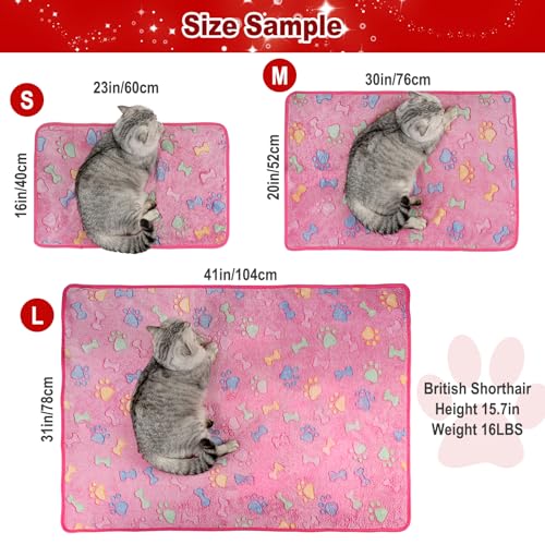 Dono 1 Pack 6 Blankets Soft Fluffy Cute Paw Pattern Fleece Pet Blanket Warm Sleep Mat Cute Print Design Puppy Kitten Blanket