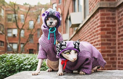 Fitwarm Thermal Knitted Dog Sweater Doggy Winter Coat Pet Clothes Doggie Turtleneck Jacket Puppy Outfits Cat Sweatsuit Lavender Purple Small - color: Purple, size: Small