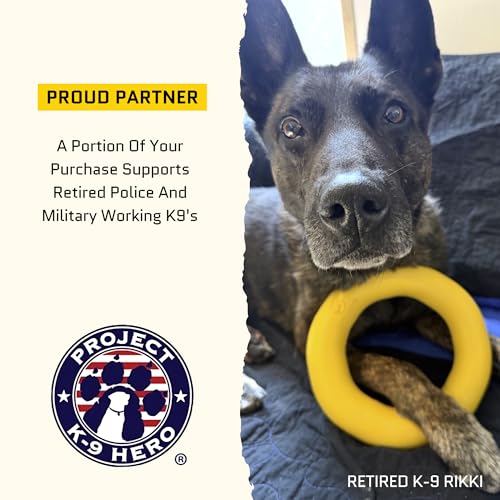 Virtually Indestructible Pyramid Dog Toy - Lifetime Replacement - Tough, Durable Chew Toy for Aggressive Chewers - Safe Non-Toxic Natural Rubber - Chew, Tug, Fetch - Med/Large Breed - 5"x4"