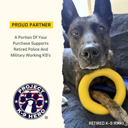 Virtually Indestructible Pyramid Dog Toy - Lifetime Replacement - Tough, Durable Chew Toy for Aggressive Chewers - Safe Non-Toxic Natural Rubber - Chew, Tug, Fetch - Med/Large Breed - 5"x4"