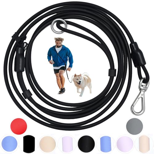 Hands Free Dog Leash Crossbody & Waist for Walking, 9-in-1 No Pull Dog Harness & Leash Set, Waterproof Training Slip Lead for Small Medium Breeds (8-20lbs, Black) - color: Matte Black, size: Small - 6mm Diameter - 6-20lbs