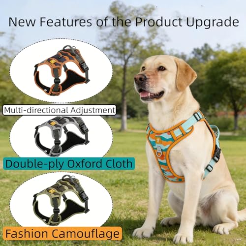 Chesoon Dog Harness Durable Padded Reflective Strip with Lead LED Light Breathable Fabric Vest Secure Fit for 30.8-49.6lb / 14.0-22.5kg Brown L - color: Brown, size: L