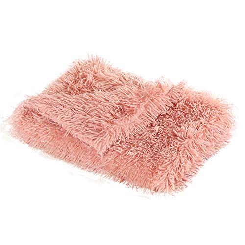 N+A Fluffy Pet Dog Blankets Soft Warm Fleece Throw Puppy Blanket Washable Plush Faux Fur Sleep Mat for Dog Cat Bed Couch Sofa Car (Medium (21" x 31"), Pink) - color: Pink, size: Medium ( 21" x 31" )