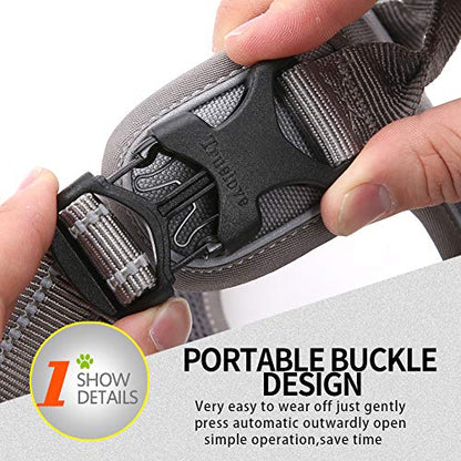 JUXZH Truelove No Pull Dog Harness with Easy Control Handle and 2 Leash Attachments,Reflective Adjustable Pet Vest - color: Gray, size: X-small (Pack of 1)