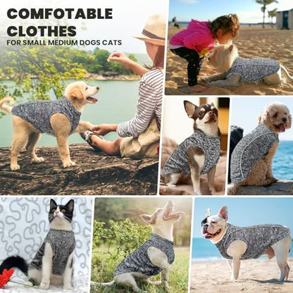 PETCARE Sun Protection Dog Shirts for Small Dogs Quick Dry Soft Stretchy Dog T-Shirts with Reflective Label Tank Top Sleeveless Vest Pet Clothes, Athletic Fabric, Black, S (Chest 15" Length 11.8") - color: Black, size: S ( Suggest 5-8 lbs)