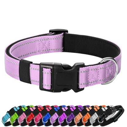 Reflective Dog Collar Padded with Soft Neoprene Breathable Quick Release Basic Dog Collars for Puppy Small Dogs Lavender - color: Lavender, size: XS:width 5/8"neck 8-10.5"