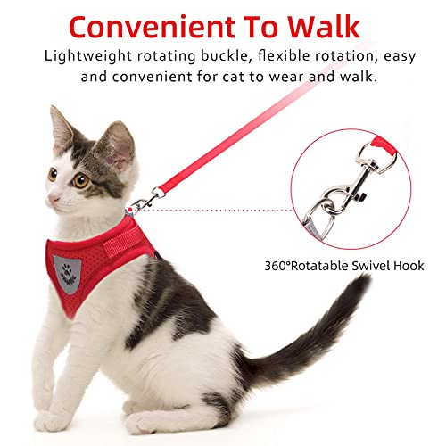 Red Cat & Dog Vest Harness - All Weather Mesh, Reflective Strap, Adjustable Step-in Harness for Small Pets (Red, S) - color: Red, size: Small (Chest: 11"-13")
