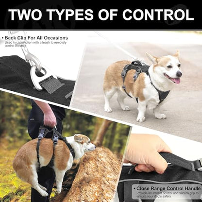 Escape Proof Dog Harness Medium Sized Dog, Reflective No Pull Dog Vest with Handle, Lightweight Full Body Pet Harness Adjustable for Walking,Training(Black,Chest:17-32") - color: Black, size: M: Chest 17-32", Fit 25-55 lbs