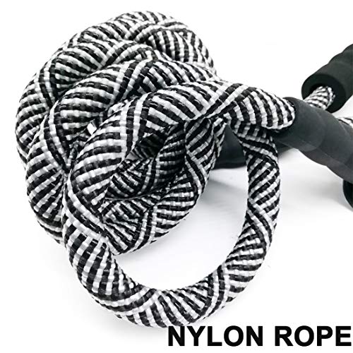 Heavy Duty Rope Dog Leash, 3/4/5/6/7/8/10/12/15/20 FT Nylon Pet Leash, Soft Padded Handle Thick Lead Leashes for Large Medium Dogs (Black, 1/2" * 8') - color: black, size: 1/2" * 8'
