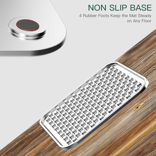 1Pack Stainless Steel Large Lick Mat for Dogs & Cats, Chew-Proof Slow Feeder, Anxiety Reducer, Whisker-Friendly for Cats, Non-Slip Heavy Duty Base, Raw Feeding Pad, Dishwasher Safe - color: Large-1Pack