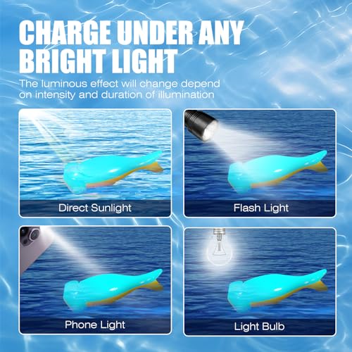 Dog Toy Floating Luminous, Squeaky Dog Toy, Glow in the Dark (Hammerhead Shark) - style: Hammerhead Shark