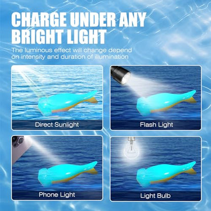 Dog Toy Floating Luminous, Squeaky Dog Toy, Glow in the Dark (Hammerhead Shark) - style: Hammerhead Shark