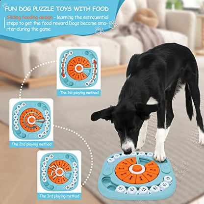FOXMM Dog Puzzle Toys, Interactive Treat Puzzle Dog Toy for IQ Training & Mental Stimulating, Squeaky Design for Large, Medium, Small Dogs - style: M-Level 3