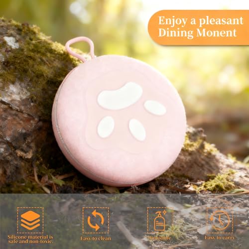 Zegcohjave Collapsible Dog Bowls,Travel Dog Bowl, Dog Water Bowl,Cat Bowl,Portable Pet Bowl, Suitable for Travel, Camping, and Hiking(Pink) - color: Pink