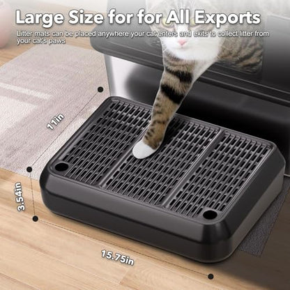 Large Cat Litter Box Step/Ramp16 x11 Anti-Tracking Litter Catcher Mat Double Layer Washable Kitty Trapping Tary Easy Clean, Also for Kitten & Elderly Cats Ramp