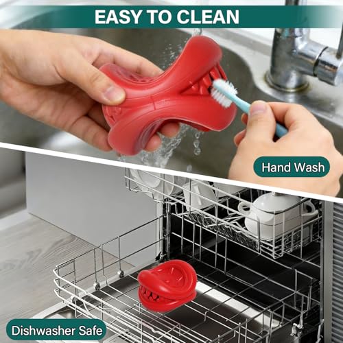 Treat Dispensing Dog Toys - Durable Natural Rubber Chew Toy for Large Medium Dogs, Aggressive Chewer Dog Toys, Relieve Boredom Separation Anxiety & Cleans Teeth, Dishwasher Safe - color: Red Tire