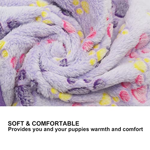 6 Pack Puppy Dog Blankets Super Soft Warm Sleep Mat Paw Print Blanket Fleece Pet Blanket Flannel Throw Dog Blankets for Small Dogs Puppy Cats Pets,Small(23"x15") - color: 6 Pack Paw Series, size: Small(23"x15")