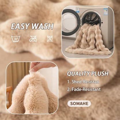 Dog Blanket, Reversible Sherpa & Bubble Fleece Pet Throw, Ultra-Soft Plush for Medium Dogs, Machine Washable, Anti-Static, Warm & Cozy, 39"×31" Inch Coffee - color: Coffee, size: 39"L x 31"W Inches
